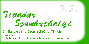 tivadar szombathelyi business card